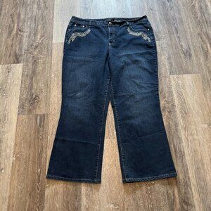 GUC PLUS SIZE 22W STYLE & CO. PREMIUM JEANS RHINESTONE DETAIL STRETCH